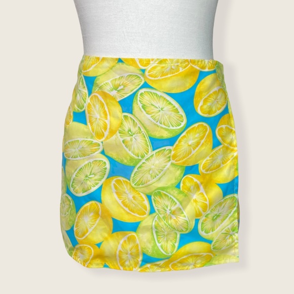 Lemon & Limes Citrus Pattern Bikini Sarong Cover M - Picture 3 of 12